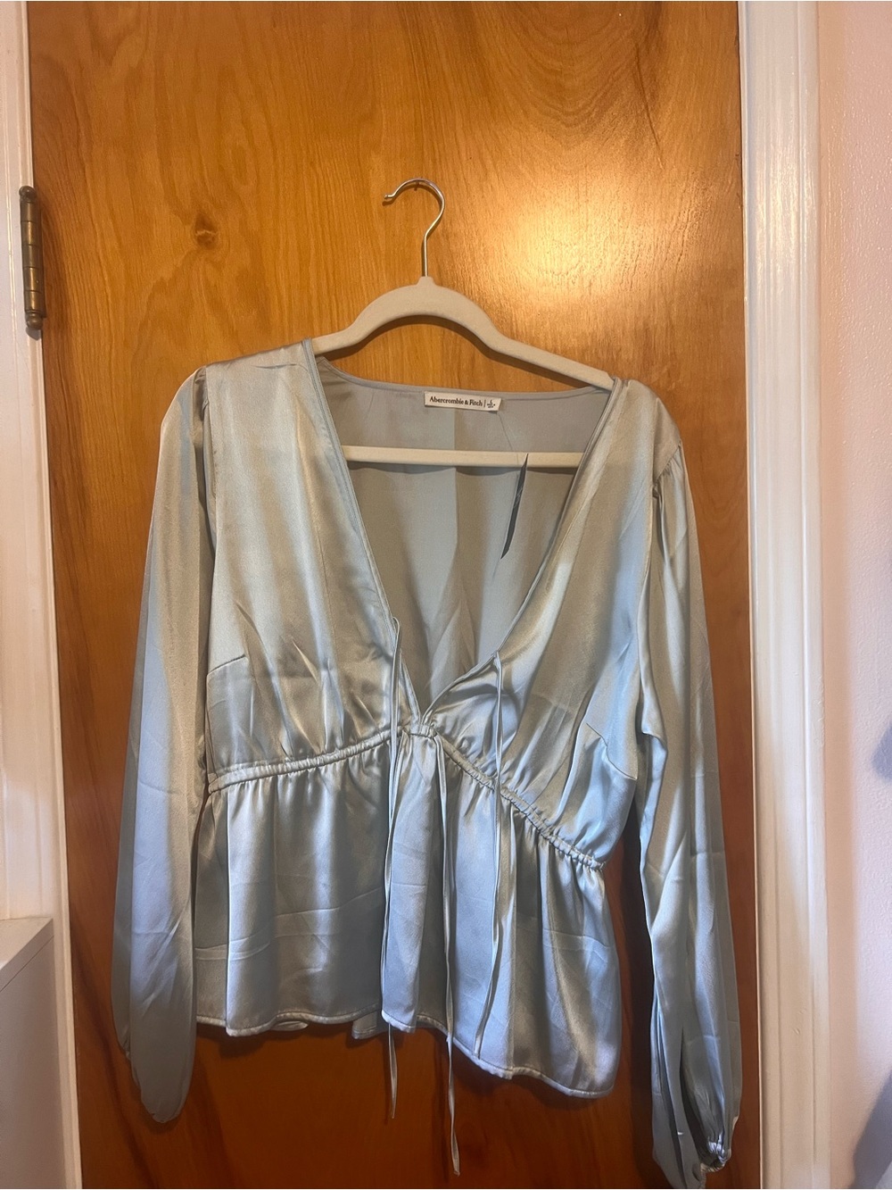 Abercrombie & Fitch Pale Blue Satin top